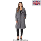 Wool Blend Double Breasted Midi Coat