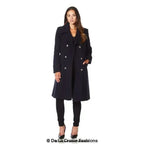 Wool Blend Double Breasted Midi Coat