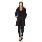 Wool Blend Hooded Coat - Zip Front Winter Coat | Femstylo