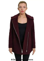 De La Creme Wool Blend Hooded Coat - Italian Fabric | Femstylo