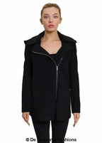 De La Creme Wool Blend Hooded Coat - Italian Fabric | Femstylo