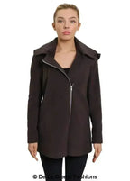 De La Creme Wool Blend Hooded Coat - Italian Fabric | Femstylo