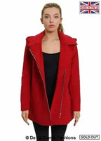 De La Creme Wool Blend Hooded Coat - Italian Fabric | Femstylo