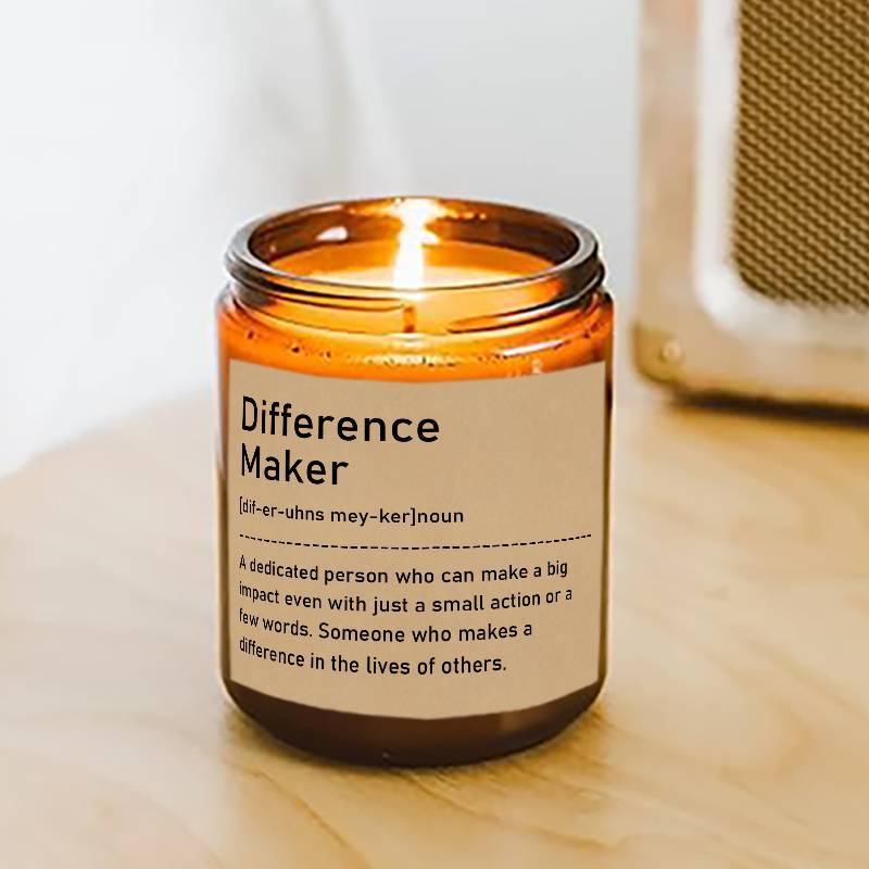 1pc, Lavender Scented Candle, "Difference Maker" Inspirational Quote, 33.81oz Glass Jar with Wick, Bee & Soy Wax, Perfect Gift for Women, Men, Best Friends, Teachers, Bosses, Leaders, Mentors, for Christmas, Thanksgiving, Bir Lootquake LLC