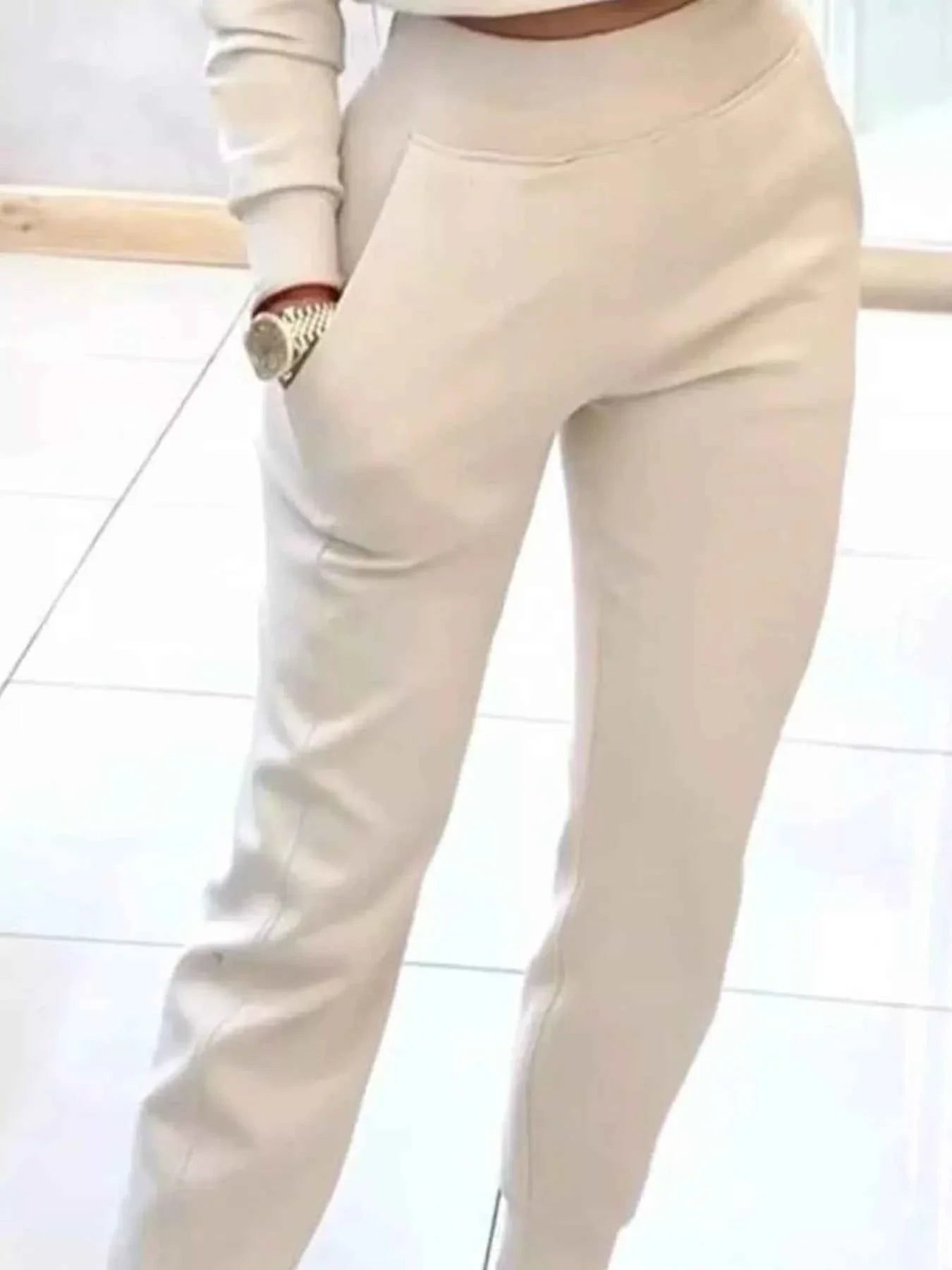 Casual Chic Cropped Sweatshirt and Jogger Set THRIXINE