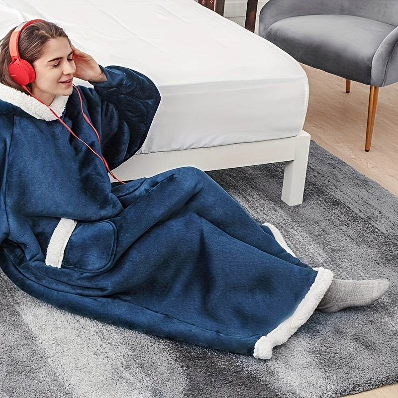 1pc Super Soft Hoodie Wearable Blanket for Adults with Big Pocket - Perfect for Christmas Parties and Cozy Nights In Lootquake LLC
