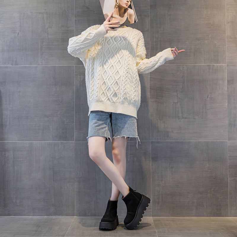 Short Leather Warm Women's Shoes Pi-Mart