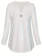 Women's Long Sleeved Simple And Versatile Casual Pearl Button Shirt - SJB-DIAMOND ELITES