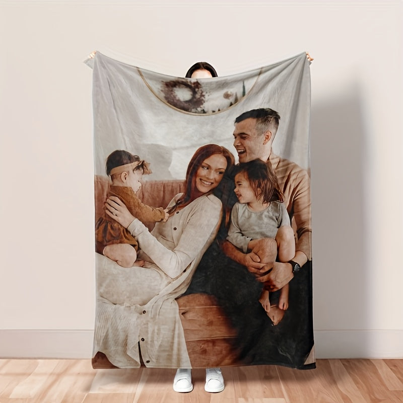 1pc Cozy Personalized Photo Blanket - Throws - Soft Customized Flannel Couch Throw with Meaningful Family, Friends, and Pet Pictures - Unique Gift Idea Lootquake LLC