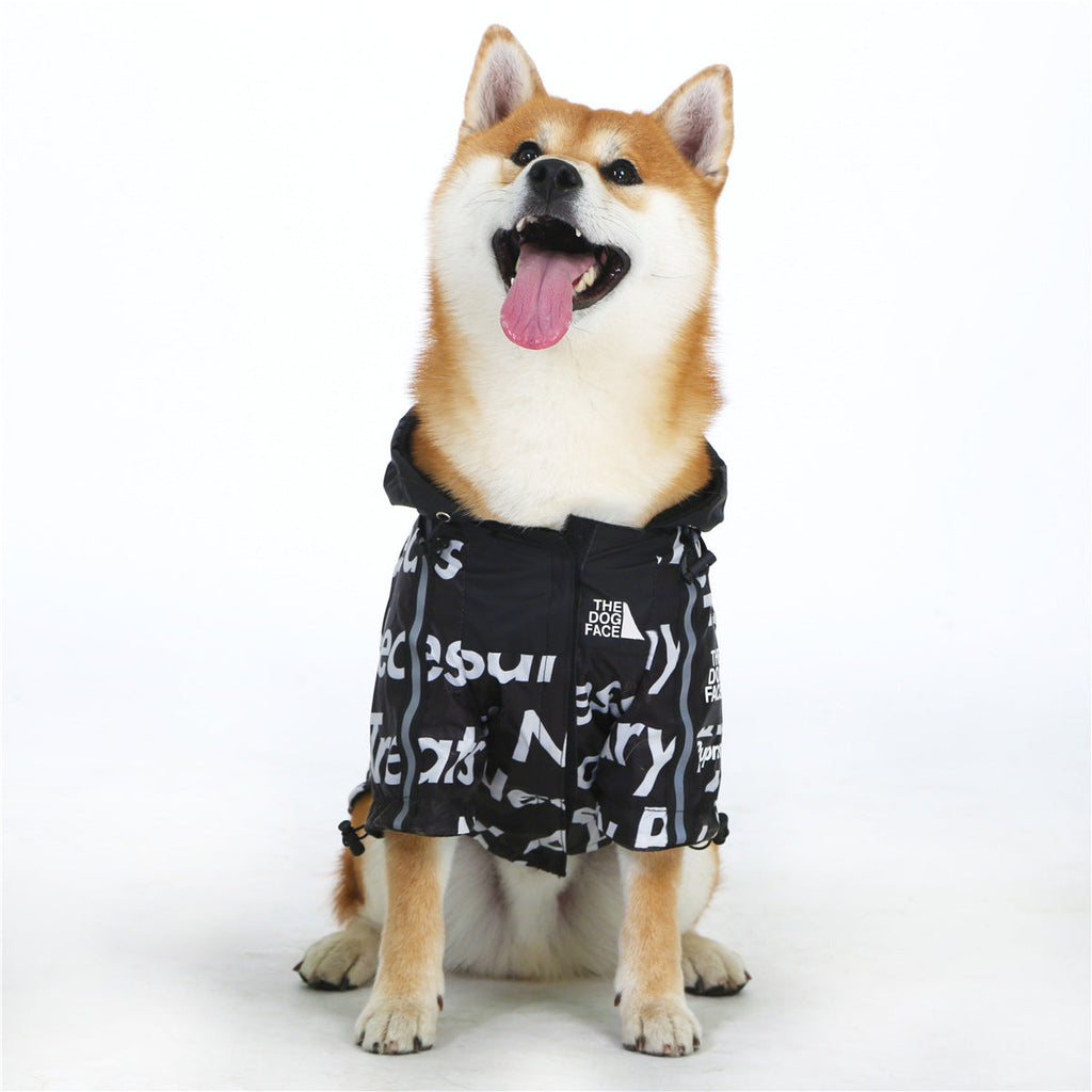 Windproof And Rainproof Dog Clothes Large Dog Raincoat Dog Pet Shell Jacket Pi-Mart