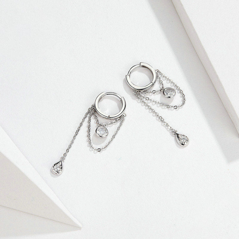 Women's Sterling Silver Earrings White Gold Plated Hypoallergenic Silver Earring Pi-Mart