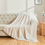 1pc Knit Throw Blanket, White Checkered Throw Blanket For Couch, Soft Cozy Warm Knitted Throw Blanket For Bed Sofa Lootquake LLC