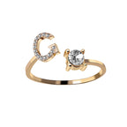 Adjustable 26 Initial Letter Ring Fashion Jewelry For Women Simple Elegant Jewelry Pi-Mart