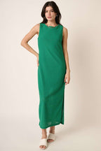 New Side Slit Round Neck Sleeveless Dress For Women – Elegant, Timeless, Chic, and Versatile Summer Dress For Any Occasion