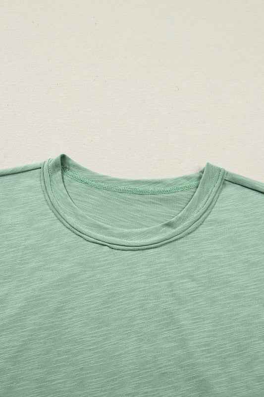 Solid Short Sleeve Tee and Drawstring Pants Set THRIXINE