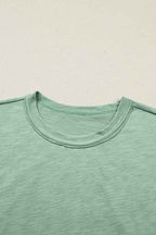 Solid Short Sleeve Tee and Drawstring Pants Set THRIXINE