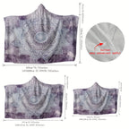 1pc Boho Mandala Patterns Hooded Blanket Thick Nap Wearable Blanket Magic Blanket Hooded Cape Cozy Warm Soft Blanket For Sofa Office Bed And Travelling