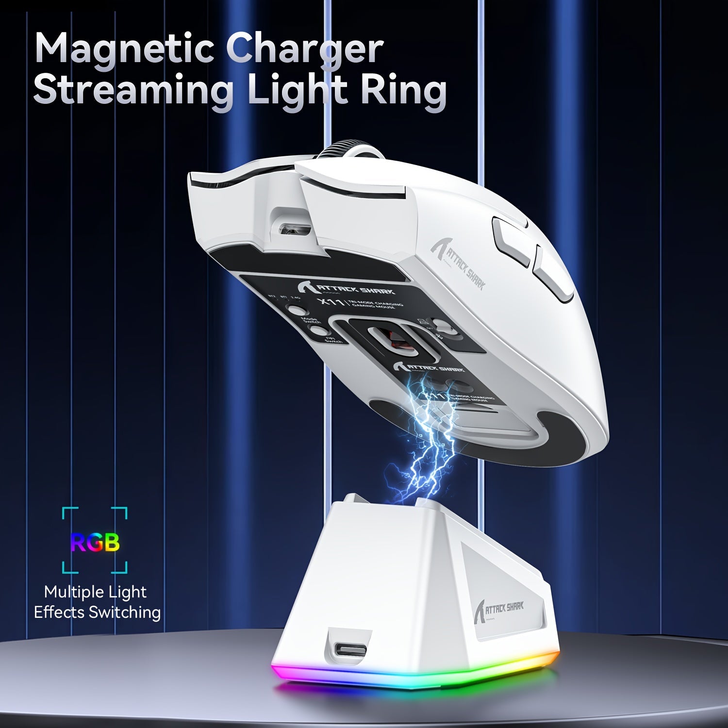 22K DPI X11 Pro Wireless Gaming Mouse - Tri-Mode Connectivity, RGB Charging Dock, PAW3311 Optical Sensor, HUYU Switch, 5 Programmable Buttons, Ergonomic Design for PC Gamers Lootquake LLC