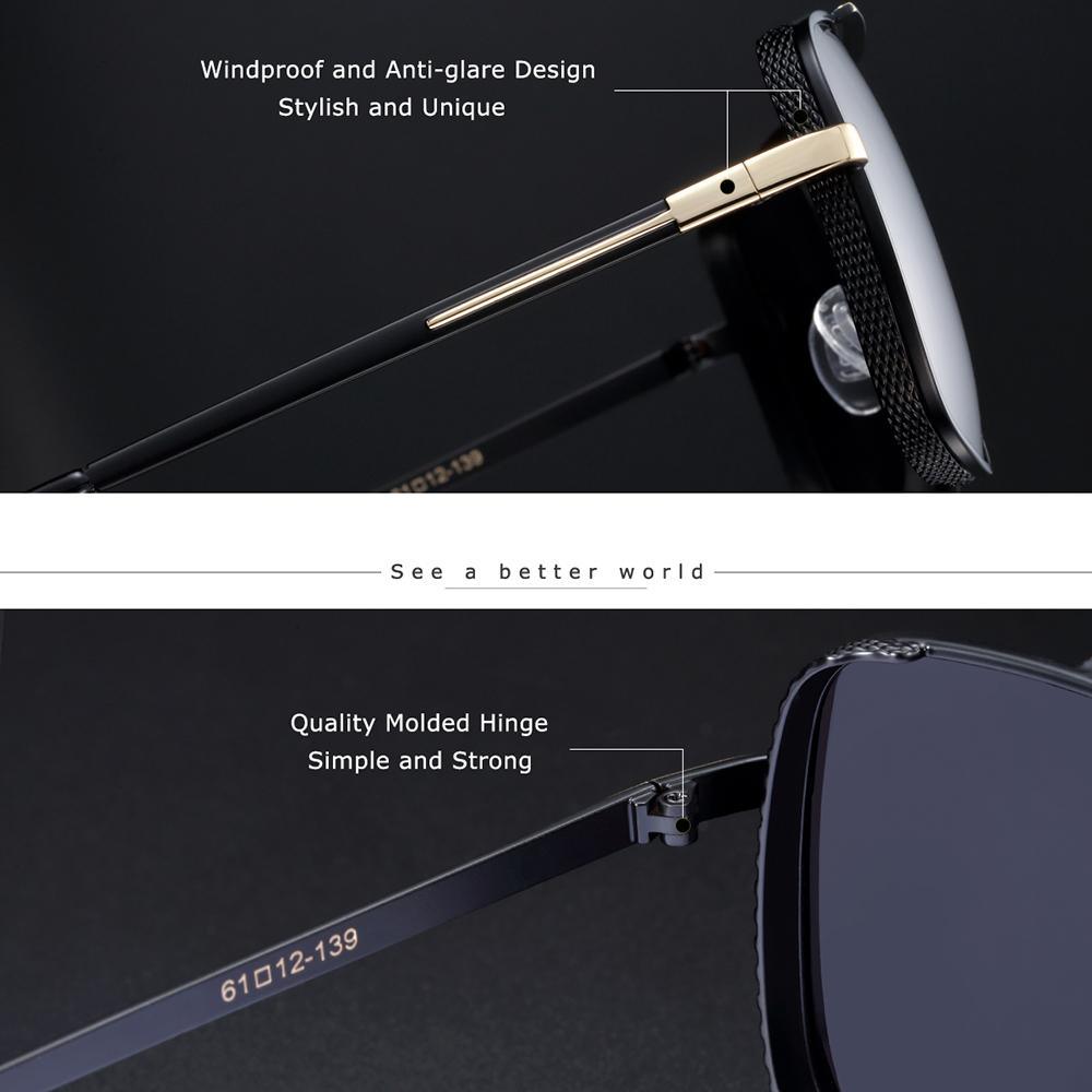 Luxury Elegant Square Polarized Sunglasses Brand Driving Glasses for Men and Boys With UV400 Protection - SJB-DIAMOND ELITES