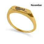 December Flowers And Plants Ring Stainless Steel Creative