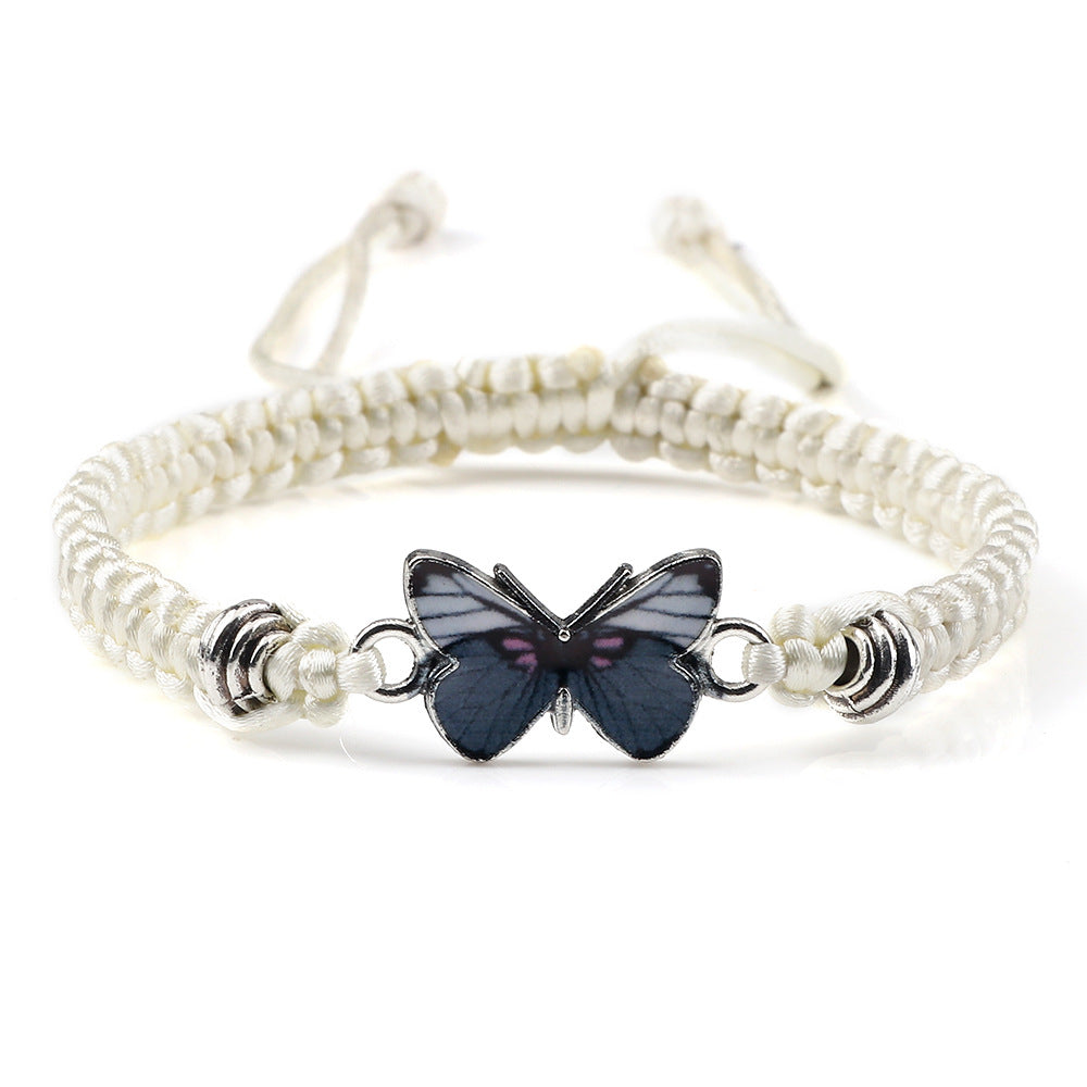 Couple Butterfly Buckle Braided Bracelet Pi-Mart