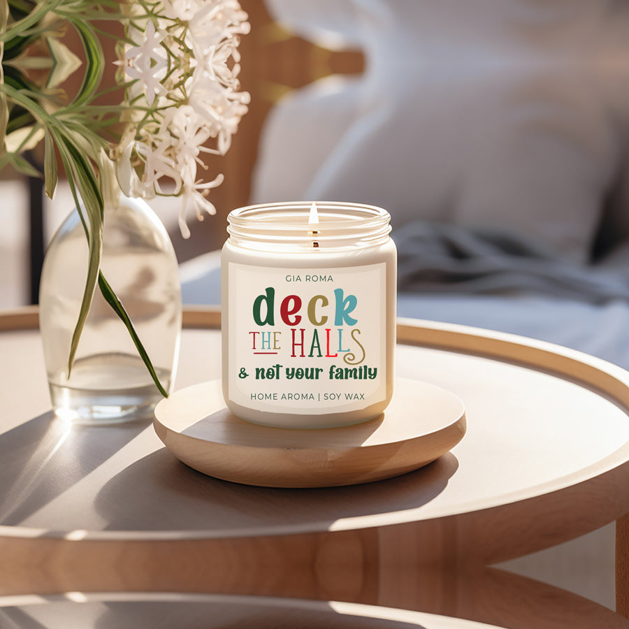 Deck The Halls Holiday Candle 9oz Clove Cinnamon Berry Plum Fir 50hr Burn