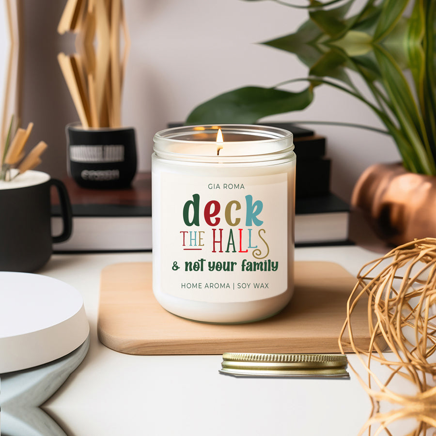 Deck The Halls Holiday Candle 9oz Clove Cinnamon Berry Plum Fir 50hr Burn