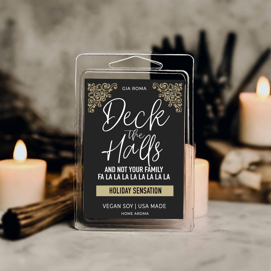 Holiday Sensation Scented Soy Candle Festive Citrus Spice Sweet Herbal Notes Holiday Home Fragrance