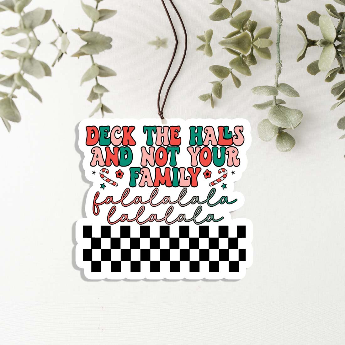 Deck The Halls Hanging Air Freshener Pack Holiday Scented Car Home Office Christmas Decor BandsCo Straps