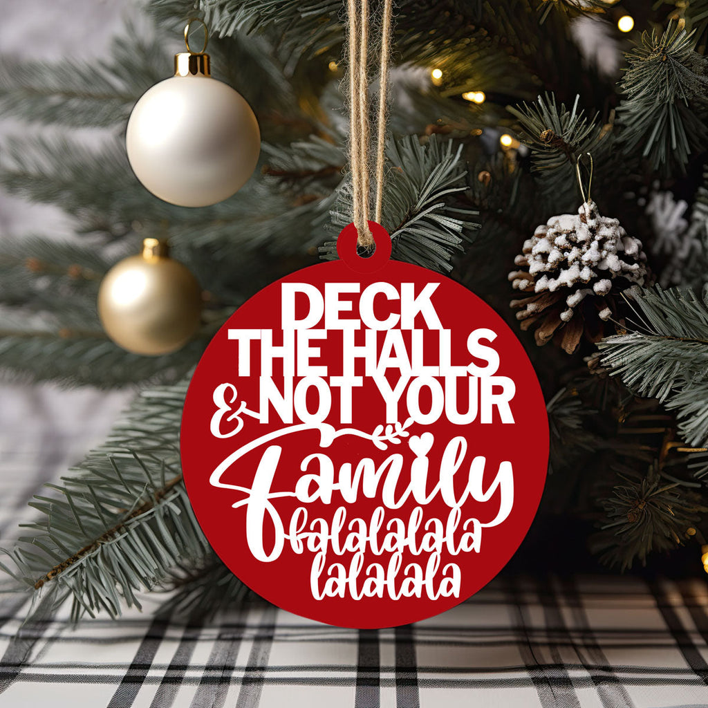 Imperfect Deck The Halls 3D Handcrafted Wooden Christmas Ornaments Set Limited Edition Hanging Decor BandsCo Straps