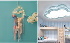 Decoration Home Dream Catchers Hanging Wall Decor Art Pendant Handmade Traditional White Cloud Dream Catcher With Led String Lights Wall Hanging Kids Room Decor Nursery Wall Art Ornament Decor Craft Gift Cute Wind Chimes National Feather Kids Girls Stevvex