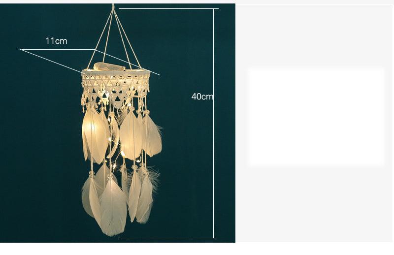 Decoration Home Dream Catchers Hanging Wall Decor Art Pendant Handmade Traditional White Cloud Dream Catcher With Led String Lights Wall Hanging Kids Room Decor Nursery Wall Art Ornament Decor Craft Gift Cute Wind Chimes National Feather Kids Girls Stevvex