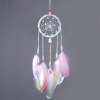Decoration Home Dream Catchers Hanging Wall Decor Art Pendant Handmade Traditional White Cloud Dream Catcher With Led String Lights Wall Hanging Kids Room Decor Nursery Wall Art Ornament Decor Craft Gift Cute Wind Chimes National Feather Kids Girls Stevvex