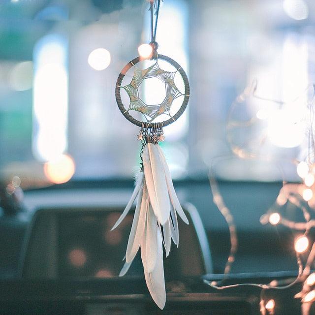 Decoration Home Dream Catchers Hanging Wall Decor Art Pendant Handmade Traditional White Cloud Dream Catcher With Led String Lights Wall Hanging Kids Room Decor Nursery Wall Art Ornament Decor Craft Gift Cute Wind Chimes National Feather Kids Girls Stevvex
