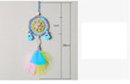 Decoration Home Dream Catchers Hanging Wall Decor Art Pendant Handmade Traditional White Cloud Dream Catcher With Led String Lights Wall Hanging Kids Room Decor Nursery Wall Art Ornament Decor Craft Gift Cute Wind Chimes National Feather Kids Girls Stevvex