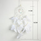 Decoration Home Dream Catchers Hanging Wall Decor Art Pendant Handmade Traditional White Cloud Dream Catcher With Led String Lights Wall Hanging Kids Room Decor Nursery Wall Art Ornament Decor Craft Gift Cute Wind Chimes National Feather Kids Girls Stevvex