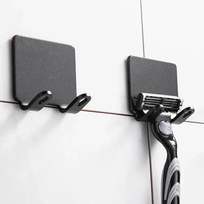 Decorative Hook 2 Pcs Punch Free Razor Holder Storage Hook Wall Men Shaving Shaver Shelf Bathroom Razor Rack Wall Bathroom Accessories Stevvex