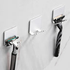 Decorative Hook 2 Pcs Punch Free Razor Holder Storage Hook Wall Men Shaving Shaver Shelf Bathroom Razor Rack Wall Bathroom Accessories Stevvex