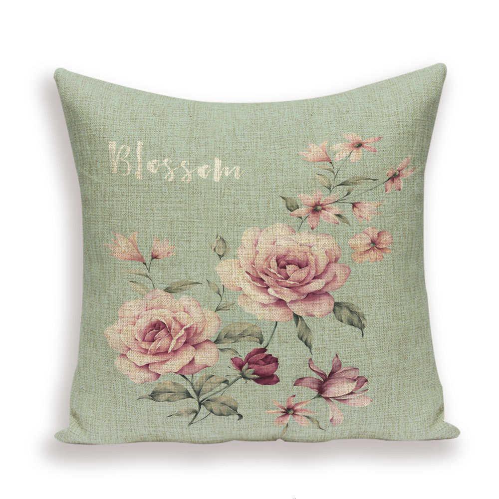 Decorative Plant Flower Throw Pillow Cover Soft Linen Cushion Cover For Living Room Couch Sofa Patio Outdoor Home Decor  Decorative Plant Flower Throw Pillow Covers For Couch Sofa Bed Modern Quality Design Cushion Cover 45x45cm Stevvex