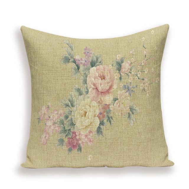 Decorative Plant Flower Throw Pillow Cover Soft Linen Cushion Cover For Living Room Couch Sofa Patio Outdoor Home Decor  Decorative Plant Flower Throw Pillow Covers For Couch Sofa Bed Modern Quality Design Cushion Cover 45x45cm Stevvex