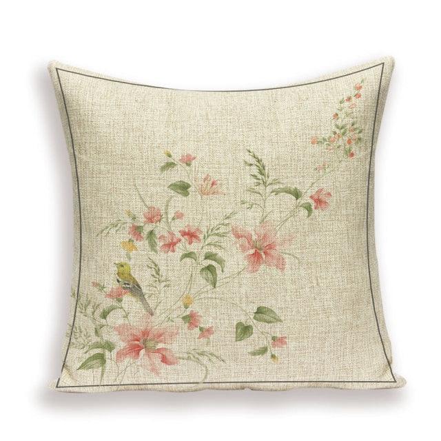 Decorative Plant Flower Throw Pillow Cover Soft Linen Cushion Cover For Living Room Couch Sofa Patio Outdoor Home Decor  Decorative Plant Flower Throw Pillow Covers For Couch Sofa Bed Modern Quality Design Cushion Cover 45x45cm Stevvex