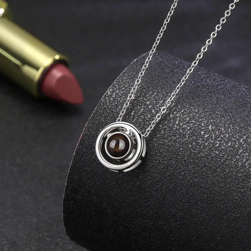 S925 Silver Necklace Female Language Projection