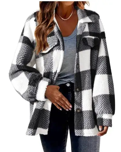 Lamb Fleece Jacket Button Fleece Jacket - SJB-DIAMOND ELITES