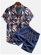Men's Casual Suit 3D Digital Printing Short Sleeve Shirt Hawaii Suit Lootquake LLC