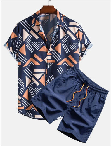 Men's Casual Suit 3D Digital Printing Short Sleeve Shirt Hawaii Suit Lootquake LLC