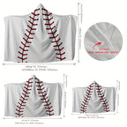 1pc Baseball Hooded Blanket Thick Nap Wearable Blanket Magic Blanket Hooded Cape Cozy Warm Soft Blanket For Sofa Office Bed And Travelling Lootquake LLC