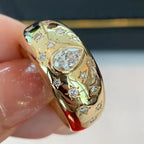Fashion XINGX Water Drop Gem Ring Inlaid