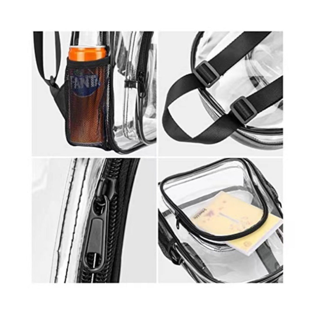 PVC transparent backpack, school bag for boys and girls, outdoor portable large capacity fashion clear backpack, transparent bag for stadium, transparent purse for concerts - SJB-DIAMOND ELITES