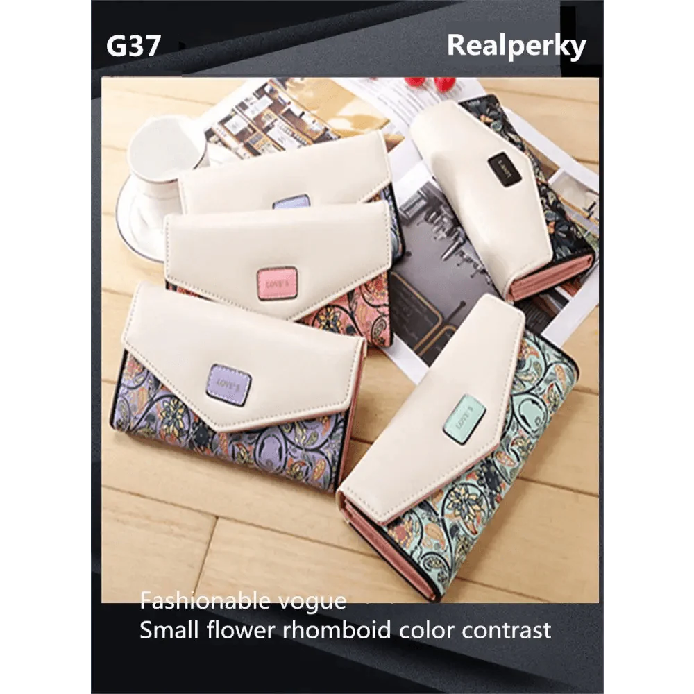 Delightful Small Floral PU Leather Money Purse For Women And Girls Fashion Designer Buckle Wallets for Female Stevvex