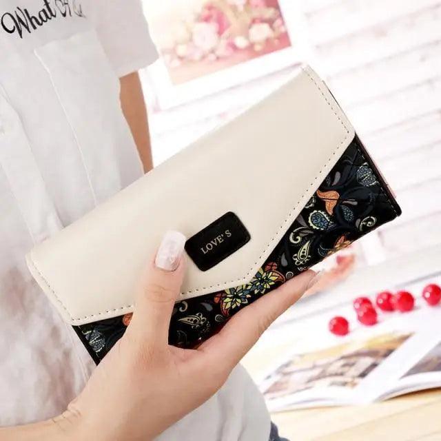 Delightful Small Floral PU Leather Money Purse For Women And Girls Fashion Designer Buckle Wallets for Female Stevvex